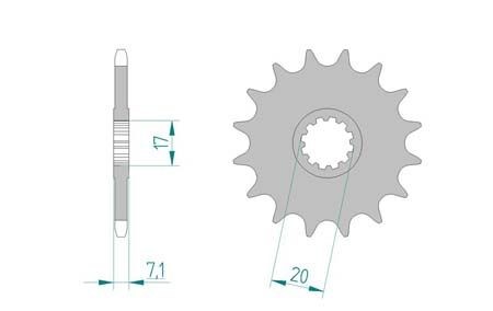 Ritzel Minarelli AM6, 11 Zähne, 420 Ritzel Minarelli AM6, 11 Zähne, 420