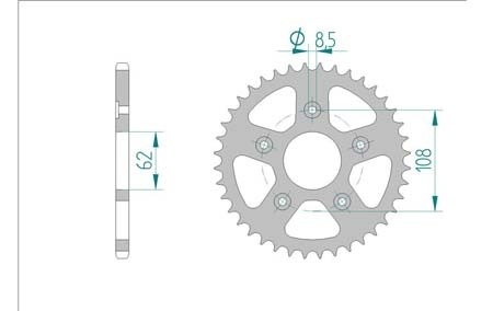 Couronne Aprilia RS/ Cagiva Mito, 520/39D