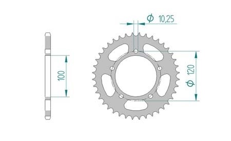 Couronne Aprilia, RS 125cc 2-t 99-10, 520/44D