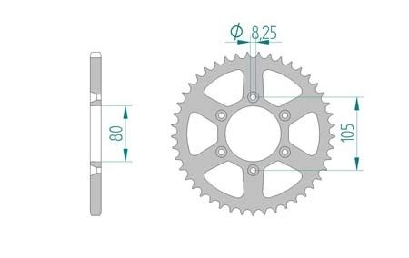 Couronne Aprilia, RS 125cc 2-t 99-05, 520/49D Couronne Aprilia, RS 125cc 2-t 99-05, 520/49D