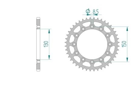 Couronne Aprilia, RS 125cc 2-t 99-05, 520/48D