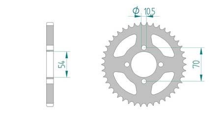 Couronne Honda cross alu, CBR 125R, 428/42D