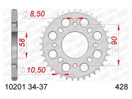 Couronne dentée Honda 428/34Z Couronne dentée Honda 428/34Z