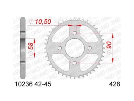 Couronne AFAM 428/45D acier