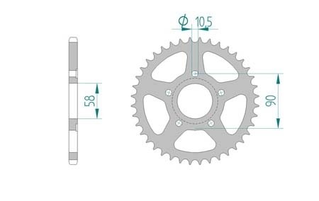 Couronne Honda, NSR 125 F (2J) 88-92, 520/36D