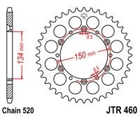 Zahnkranz Kawasaki Alu, KX 125cc 2-t 04-08, 520/50Z Zahnkranz Kawasaki Alu, KX 125cc 2-t 04-08, 520/50Z