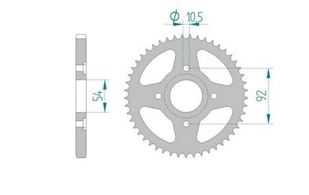 Couronne Yamaha, TZR 125, 428/45D Couronne Yamaha, TZR 125, 428/45D