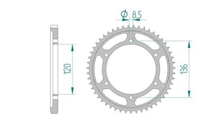 Couronne Yamaha, TDR 125 Gussrad, 428/51D