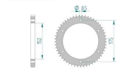 Couronne Yamaha, DT 125 R, 428/53D Couronne Yamaha, DT 125 R, 428/53D