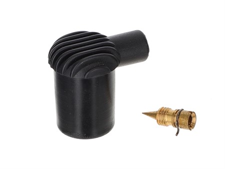 Kerzenstecker schwarz mit Klemmdorn / nicht entstört