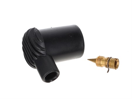 Kerzenstecker schwarz mit Klemmdorn / nicht entstört
