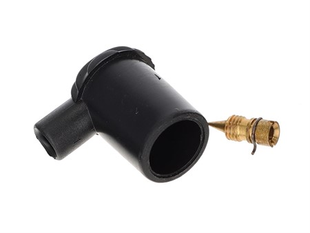 Kerzenstecker schwarz mit Klemmdorn / nicht entstört