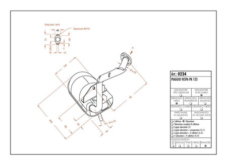 Pot déchappement SITO Vespa PK 125