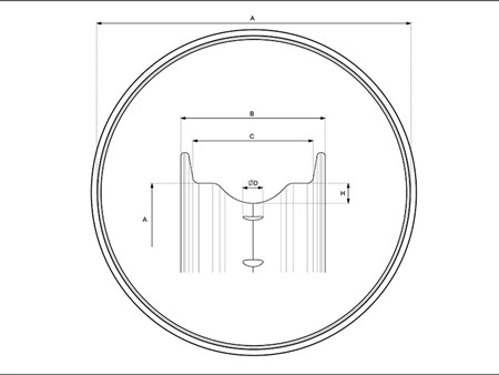 Cerceau de jante vide chromé, 1.20 x 17 largeur 37mm, pour roue à rayons (28 trous)