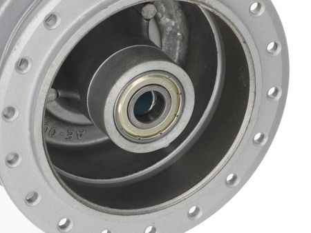 Moyeu de roue avant Leleu gris, pour les diverses roues à rayons Puch/Sachs roue 17 et 19"