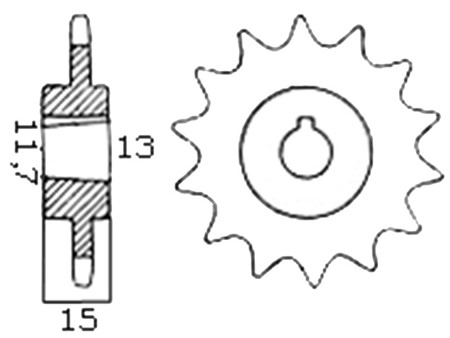 Pignon SACHS 502 12 dents (conique)