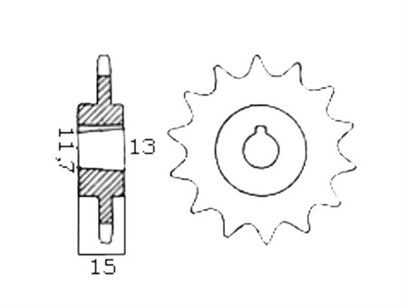 Pignon SACHS 502 11 dents (conique)