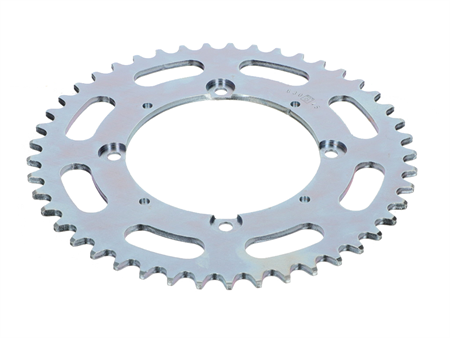 Couronne ACIER plate 45 dents 4 trous, vélomoteurs Sachs / X-30 Puch