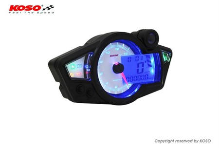 Tacho KOSO Digital Cockpit RX1N, Display schwarz, weiß beleuchtet