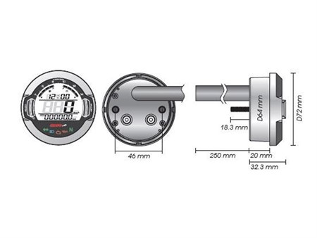 Tacho Multifunktions Koso DL-03SR GP Style