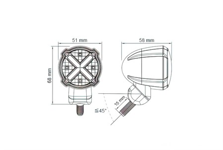 Rücklicht LED m. Bremslicht Koso GT-02S rot mit E-Prüfzeichen / CE