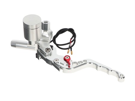 Kit maitres cylindre avec leviers de frein complets, ARGENT, fraisés CNC (embrayage/frein gauche et frein droit)