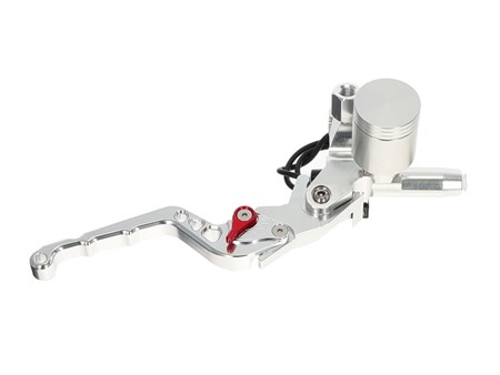 Kit maitres cylindre avec leviers de frein complets, ARGENT, fraisés CNC (embrayage/frein gauche et frein droit)