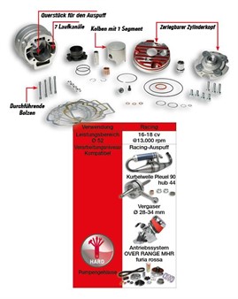 Zylinderkit Malossi MHR Testa Rossa 94cc, Ø=52mm, Minarelli LC