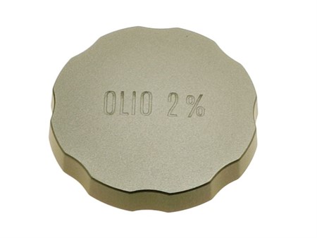 Tankdeckel CNC Piaggio Ciao, Bravo - OEM style Grau «mit Ölreserve»