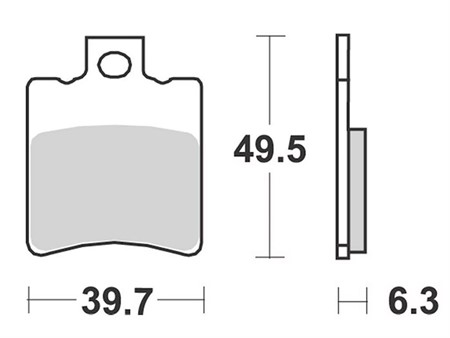 Plaquettes de frein RMS (S10) (39.9x49.7x7mm), scooter Yamaha Aerox- MBK Nitro etc...