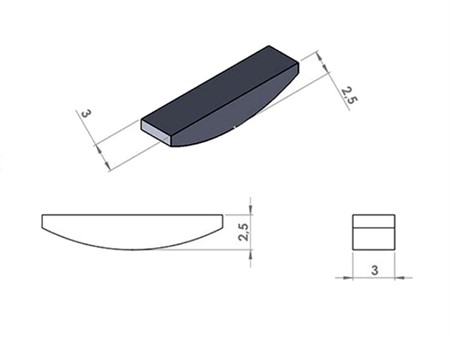 Zündungskeil Motoforce, Peugeot, 12,5x2,5x3mm