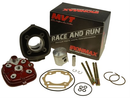 Kit cylindre MVT Iron Max 75cc Ø 48mm fonte, Derbi euro3 D50B0 à partir de 2006 Kit cylindre MVT Iron Max 75cc Ø 48mm fonte, Derbi euro3 D50B0 à partir de 2006