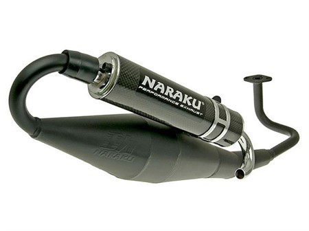 Auspuffanlage Naraku Crossover, GY6, schwarz lackiert, Carbon-Endschalldämpfer