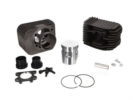 Zylinderkit Polini 4P Ø47mm Guss, inkl. Zylinderkopf, Piaggio Ciao / SI, 12mm Kolbenbolzen