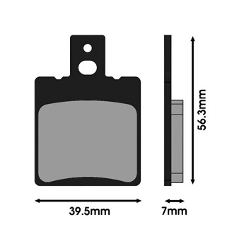 Mâchoires de frein Polini organique 39.8 x 56.3 x 7.3 mm