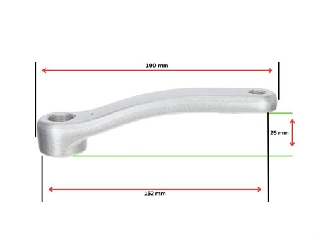 Paire de manivelles de pédalier 4 pants alu (gauche + droite) 190mm qualité 1A, vélomoteurs Pony