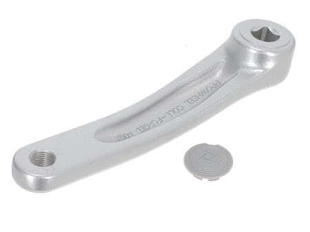 Manivelle de pédalier gauche 4 pans courbée alu, vélomoteurs Pony