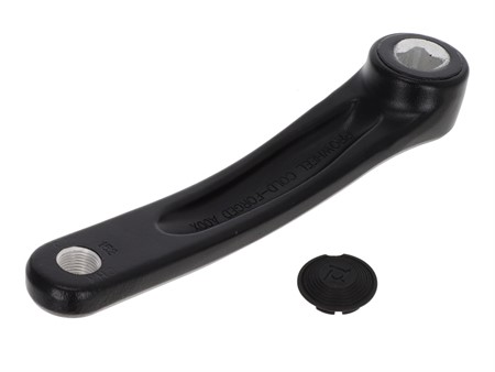 Tretkurbel Pony Mofa links, 4-Kant, gekröpft, Schwarz