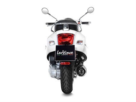 Echapement Leovince Pne Evo Inox, Vespa GTS 300 2019/20, Euro4, CH - Slip-On - Endcap Carbon