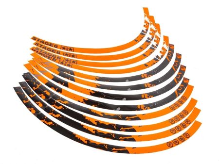 Felgenrandaufkleber Kit 17" Stage6 orange - schwarz