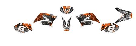 Dekorkit Verkleidung Stage6 Yamaha DT50 / MBK X-Limit orange - weiss