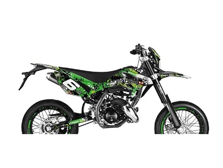 Kit sticker déco STAGE6, moto 50cc Beta RR vert - noir