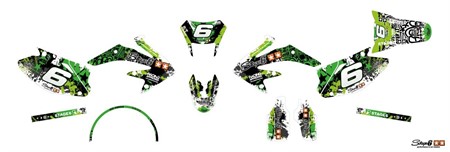 Kit déco Stage6 vert-noir, moto 50cc Honda HM / Vent