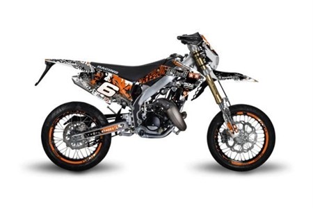 Kit déco Stage6 orange-blanc, moto 50cc Honda HM / Vent