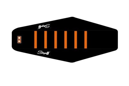 Housse de selle Stage6 noir-orange , moto 50cc Yamaha DT