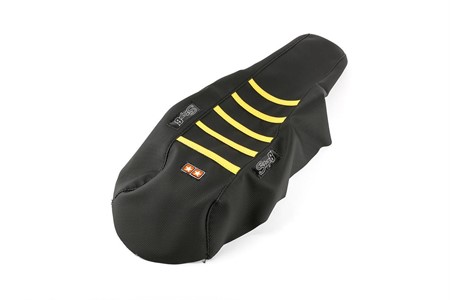 Housse de selle Stage6 jaune-noir, moto 50cc Rieju MRT