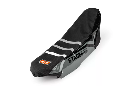 Housse de selle Stage6 Full Covering orange-noir, moto 50cc Rieju MRT Housse de selle Stage6 Full Covering orange-noir, moto 50cc Rieju MRT