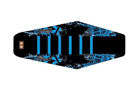 Housse de selle Stage6 Full Covering bleu-noir, moto 50cc Rieju MRT Housse de selle Stage6 Full Covering bleu-noir, moto 50cc Rieju MRT