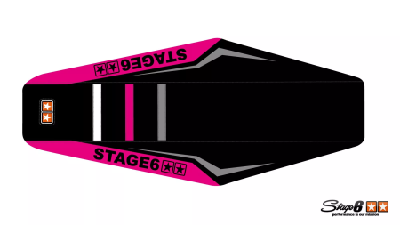 Housse de selle Stage6 Full Covering rose-noir, moto 50cc Rieju MRT Housse de selle Stage6 Full Covering rose-noir, moto 50cc Rieju MRT