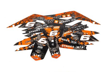 Dekorkit Verkleidung Stage6 Derbi 50 DRD X-Treme Euro 4 orange - schwarz